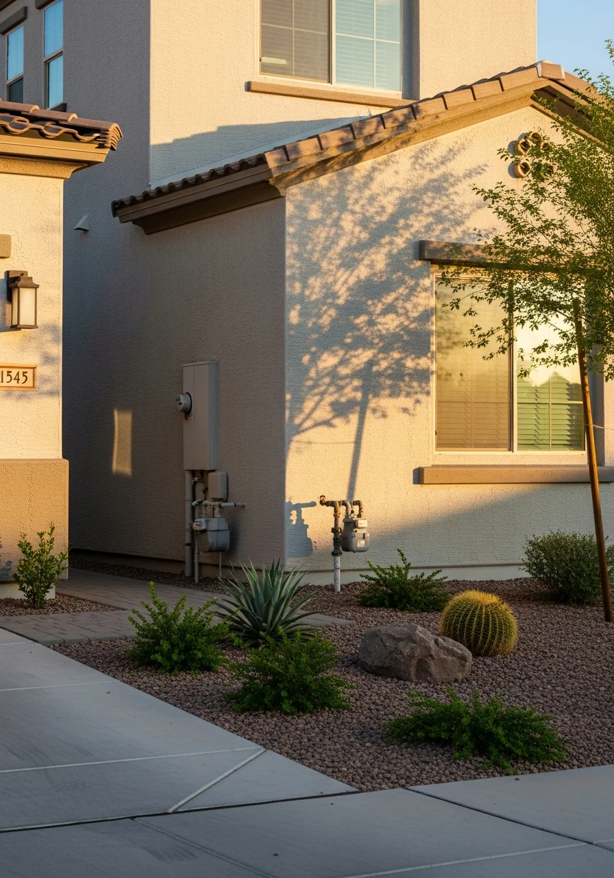 Chandler home exterior showing HOA-compliant design, professional landscaping, and contemporary Arizona residential architecture.